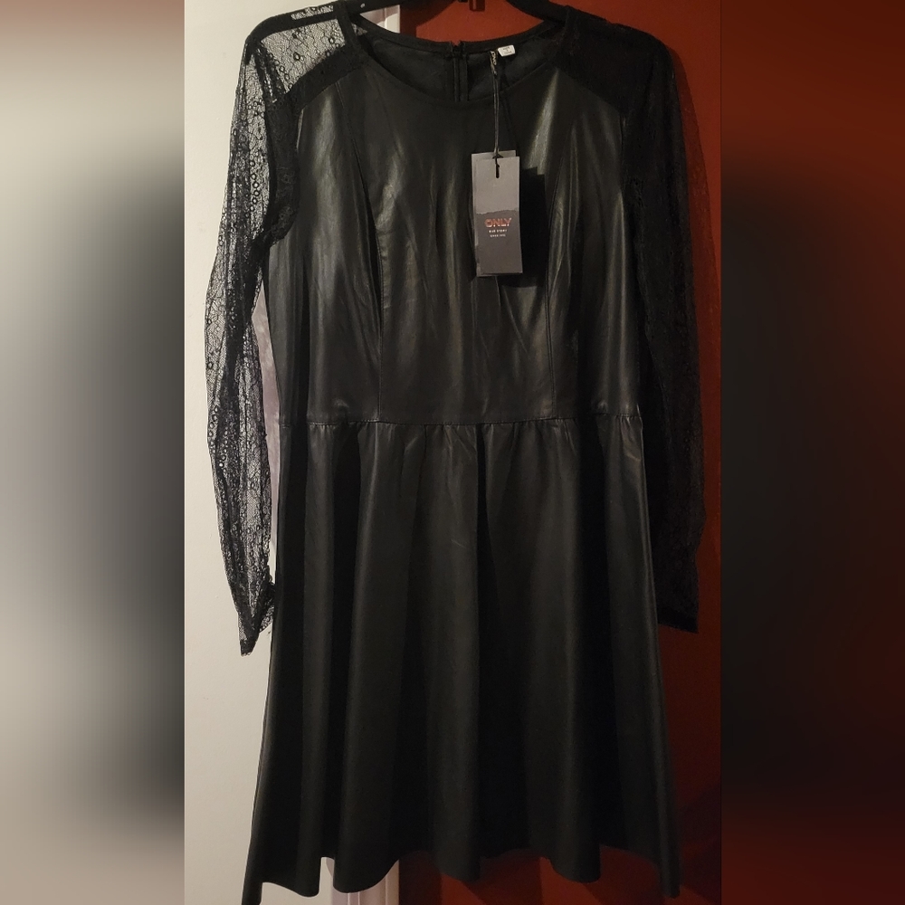 New with tags Faux Leather Dress